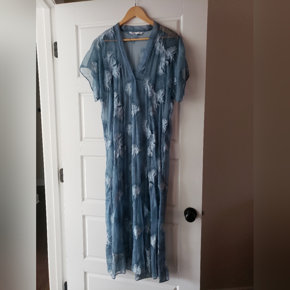 Zara Kaftan Cover-up in French Blue size M